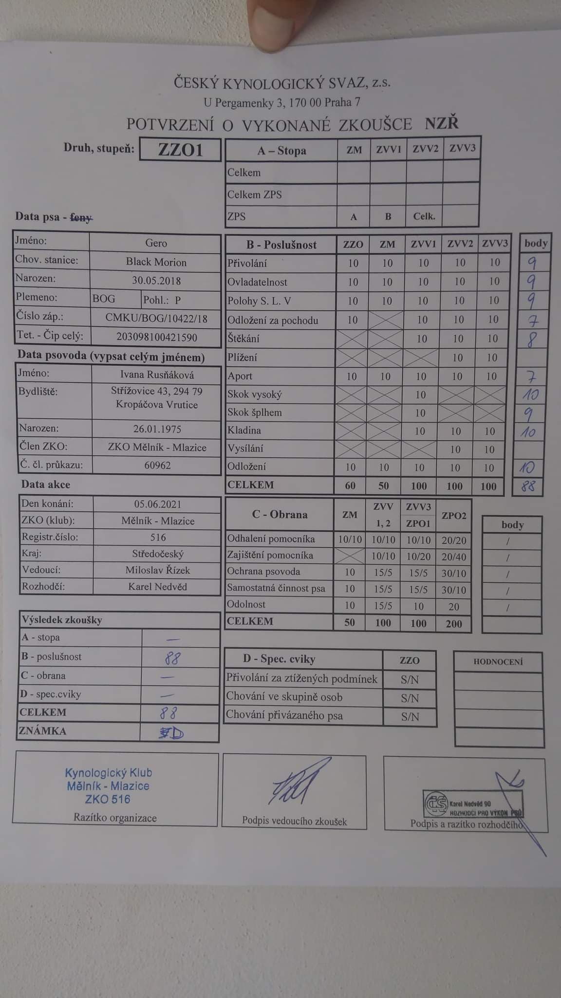 Zkouška Gero